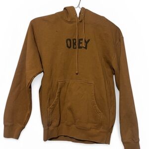 Obey Tan Hoodie with Black Logo